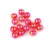 Plastové korálky s AB efektem Ø13 mm (Varianta 3 růžová, Balení 15 ks)