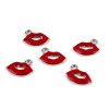 Kovový přívěsek / taháček na zip rty, pírko, lízátko, srdce, muchomůrka (Varianta 1 červená rty, Balení 5 ks)