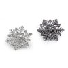 Brož s broušenými kamínky vločka (Varianta 1 stříbrná crystal, Balení 1 ks)
