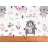 Bavlněný flanel zvířátka (Varianta 1 (397) růžová sv., Balení 1 m)