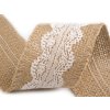 Jutová stuha s krajkou šíře 50 mm, 60 mm (Varianta 2 (50 mm) režná přírodní, Balení 1 ks)