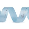 Saténová stuha s metalickým potiskem Love šíře 26 mm (Varianta 5 modrá pomněnková stříbrná, Balení 13.5 m)