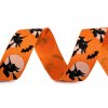 Rypsová stuha Halloween šíře 25 mm (Varianta 1 bílá pavouk, Balení 1 m)
