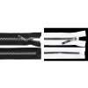 Kostěný zip No 5 délka 40 cm čtvercové zuby (Varianta 1 (322) černá stříbrná, Balení 1 ks)