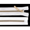 Kostěný zip No 5 délka 40 cm čtvercové zuby (Varianta 1 (322) černá stříbrná, Balení 1 ks)