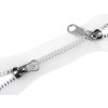 Zip kostěný No 5 dělitelný 2 jezdce / dvoucestný 60 cm transparentní