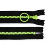 Kostěný zip barevný No 5 délka 20 cm s ozdobným jezdcem (Varianta 7 zelená ostrá sv. zelená, Balení 1 ks)