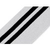 Elastický náplet / oděvní manžeta, metráž šíře 60 mm (Varianta černá bílá, Balení 1 m)
