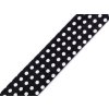 Šikmý proužek bavlněný puntík, káro, hvězdy, jemný proužek šíře 20 mm zažehlený (Varianta 380798/2 černá puntíky, Balení 14 m)