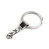 Kroužek na klíče Ø30 mm s řetízkem, plochý (Varianta 1 nikl, Balení 5 ks)