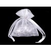 Dárkový pytlík s kovovým leskem 8x10,5 cm organza shine (Varianta 1 bílá, Balení 10 ks)