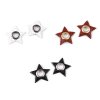 Průchodka s koženkovou hvězdou k našití, průvlek 8 mm (Varianta 1 bílá černý nikl, Balení 20 ks)
