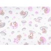 Bavlněná látka / plátno medvídek koala (Varianta 1 (780) bílá růžová, Balení 1 m)