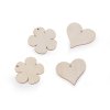 Dřevěný květ, srdce k zavěšení / domalování (Varianta 1 přírodní sv. květ, Balení 10 ks)