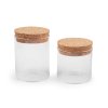 Skleněná lahvička / dóza s korkem (Varianta 1 (65x60 mm) transparent, Balení 4 lahv.)