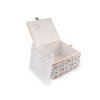 Kazeta / košík na šití čalouněný (Varianta 1 bílá galanterie, Balení 1 ks)