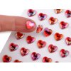 Samolepicí srdce na lepicím proužku multicolor Ø10 mm (Varianta 1 crystal, Balení 1 karta)