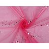 Tyl s flitry (Varianta 2 růžová světlá stříbrná, Balení 1 m)