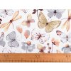 Bavlněná látka / plátno motýli (Varianta 2 (196) pudrová, Balení 1 m)