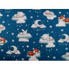 Bavlněná látka / plátno spící zvířátka (Varianta 1 (981) bílá, Balení 1 m)