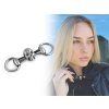 Kovová spona / ozdoba lebka pro motorkáře 22x76 mm