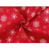 Vánoční dekorační metráž vločky s glitry