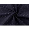 Oděvní strečová látka s kamínky hotfix (Varianta 1 modrá tmavá, Balení 1 m)