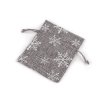 Vánoční dárkový pytlík vločky s glitry 10x13 cm imitace juty