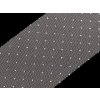 Tylová stuha se stříbrnými puntíky šíře 75 mm