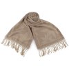 Zimní šála / pléd s třásněmi 70x185 cm (Varianta 3 béžová tmavá, Balení 1 ks)