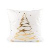 Vánoční sametový povlak na polštář stromeček 45x45 cm (Varianta 2 krémová nejsvět. zlatá, Balení 1 ks)