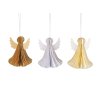 Papírový skládací anděl k zavěšení 7 cm (Varianta 1 bílá zlatá, Balení 1 ks)