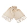 Zimní šála / pléd s třásněmi 70x180 cm (Varianta 1 béžová světlá oboustranný, Balení 1 ks)