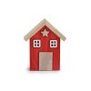 Dekorace celodřevěný domeček (Varianta 1 červená, Balení 1 ks)