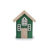 Dekorace celodřevěný domeček (Varianta 1 červená, Balení 1 ks)