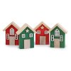 Dekorace celodřevěný domeček (Varianta 1 červená, Balení 1 ks)
