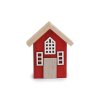 Dekorace celodřevěný domeček (Varianta 1 červená, Balení 1 ks)