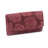 Dámská kožená peněženka 3D květy 10x15 cm (Varianta 12 bordó sv., Balení 1 ks)