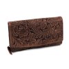Dámská kožená peněženka 3D květy 10x15 cm (Varianta 12 bordó sv., Balení 1 ks)
