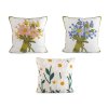 Povlak na polštář vyšívané květy 45x45 cm (Varianta 1 režná světlá, Balení 2 ks)