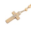 Růženec dřevěný na drhaných šňůrkách (Varianta 1 přírodní sv., Balení 1 ks)