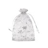 Vánoční dárkový pytlík vločky 13x18 cm organza