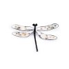 Brož vážka zdobená perleťovými vločkami (Varianta 1 bílá antracit, Balení 1 ks)