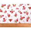 Bavlněná látka / plátno růže (Varianta 1 (7) bílá červená, Balení 1 m)