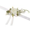 Náramek s květy pro družičky s uvazovací stuhou (Varianta 1 krémová světlá, Balení 1 ks)
