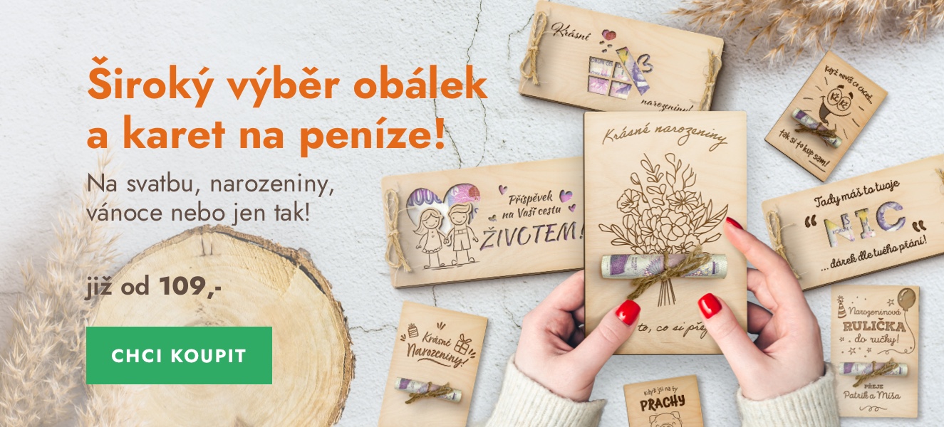 Široký výběr obálek a karet na peníze!