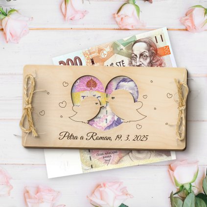 1702 darkova obalka na penize svatebni hrdlicky s venovanim