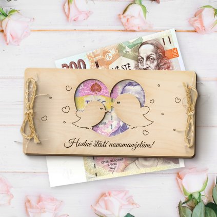 6370 darkova obalka na penize svatebni hrdlicky hodne stesti novomanzelum