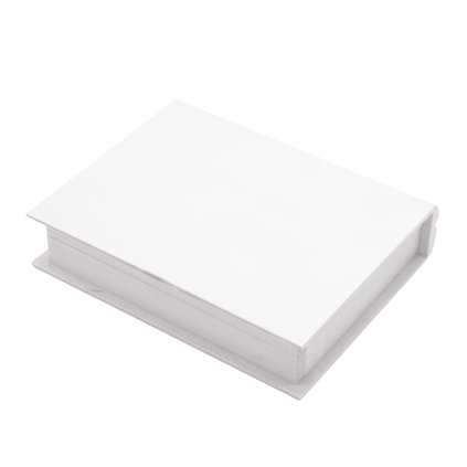 6394 1 bila krabicka na fotky ve tvaru knihy 22x17x5 cm