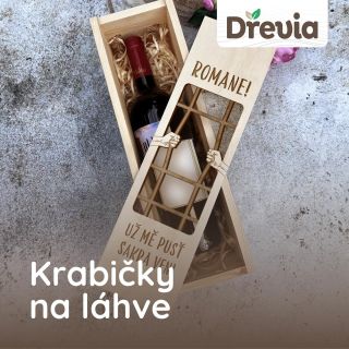 Prozkoumejte naši novinku! Vtipné krabičky na láhve! Nabízíme široký výběr gravírovaných motivů s vyplní dřevitou vlnou...